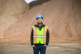 industrial photographer rob Trendiak klassen wood co wood chip pile photo of CEO